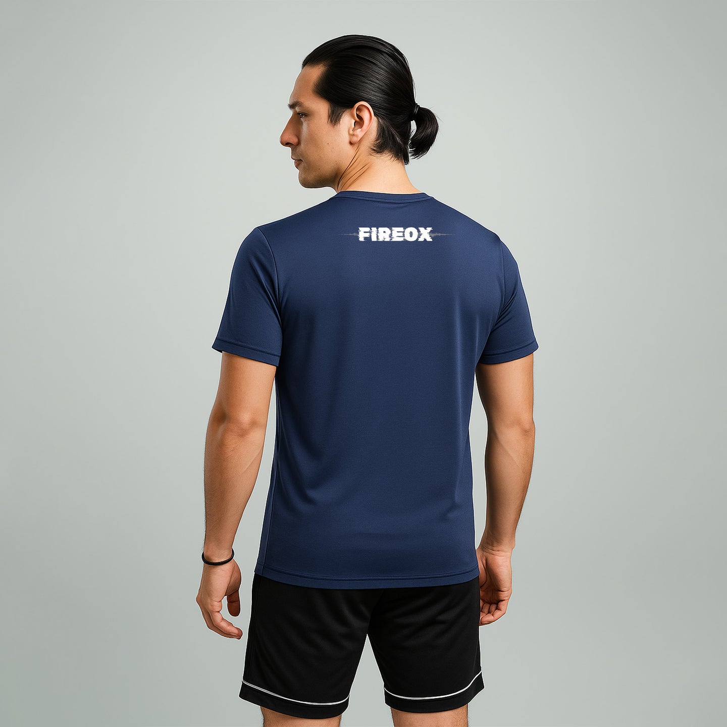 FIREOX Men’s Lycra Mesh Actifit T-Shirt, Navy Blue, D1, 2025