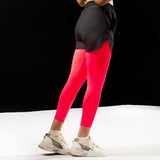 Fireox Women Compression Shorts Long GTD, Black Pink, 2024