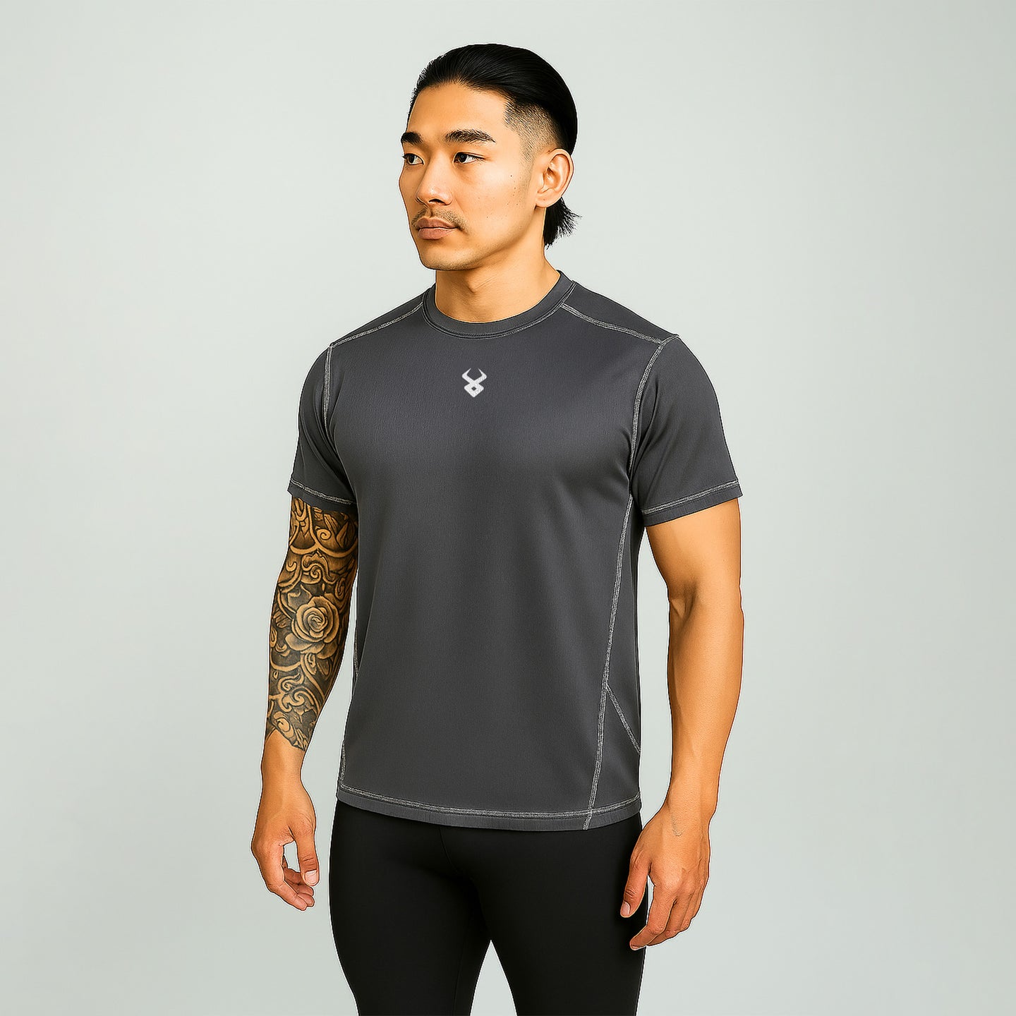 FIREOX Men’s Lycra Mesh Actifit T-Shirt, Charcoal, D1, 2025