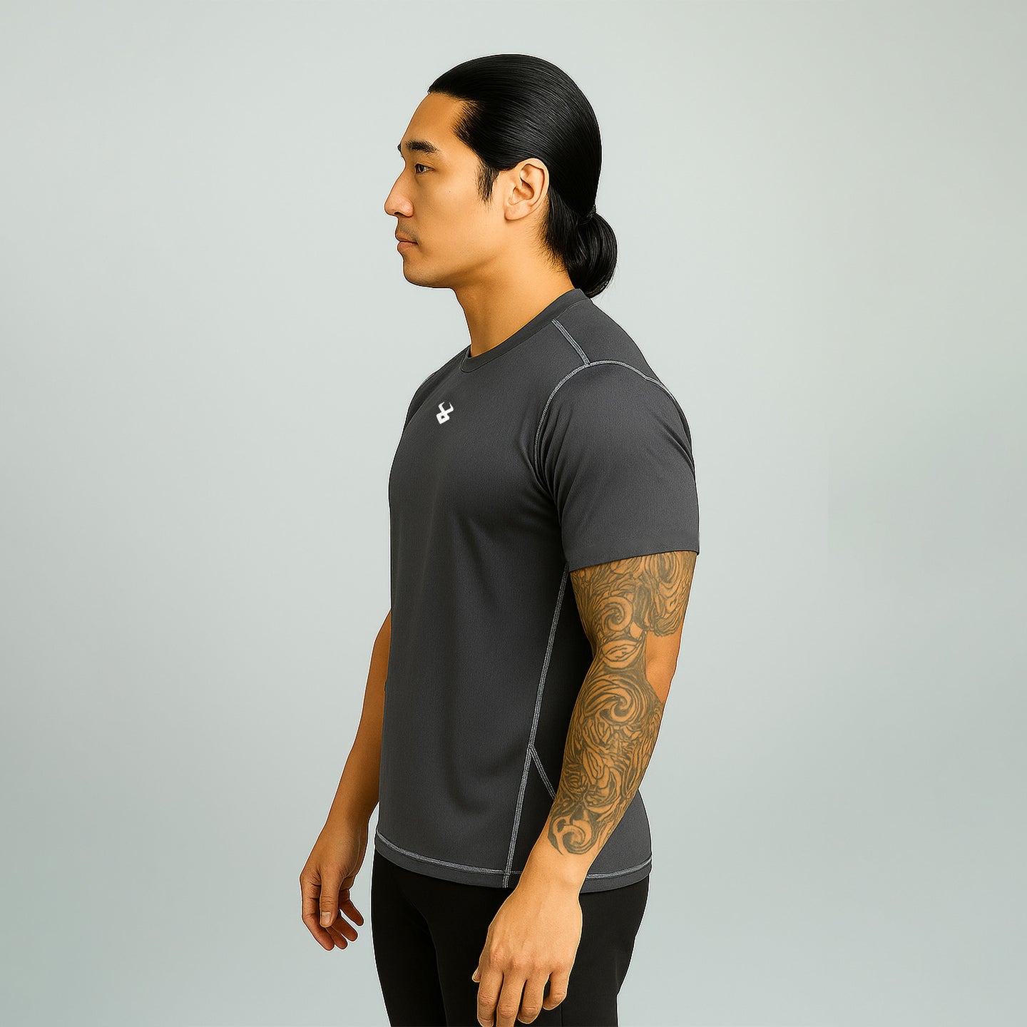 FIREOX Men’s Lycra Mesh Actifit T-Shirt, Charcoal, D1, 2025