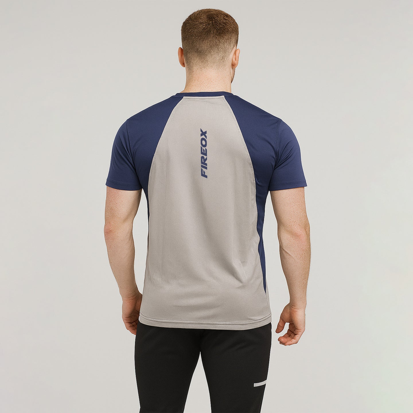 FIREOX Men’s Side Slit Hybrid T Shirt, Navy Blue , D2, 2025