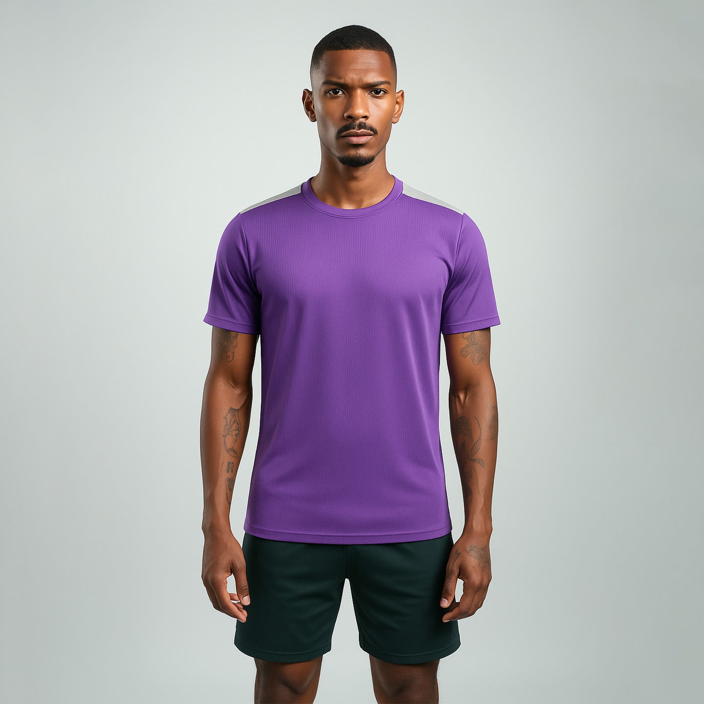 FIREOX Men’s Lycra Mesh Cut Tee, Aubergine, D2, 2025