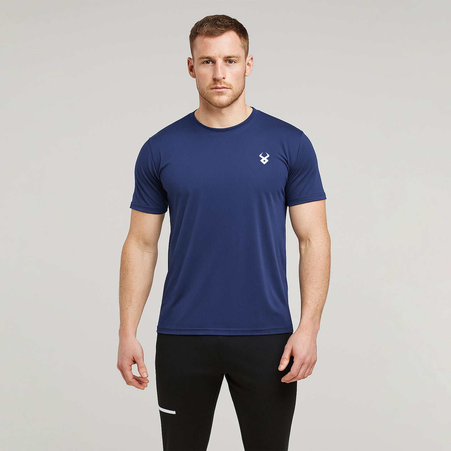 FIREOX Men’s Side Slit Hybrid T Shirt, Navy Blue , D2, 2025