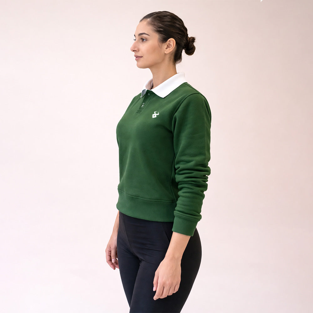 FIREOX Women Sweat Shirt, Green White, 2026