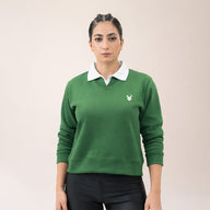 FIREOX Women Sweat Shirt, Green White, 2026