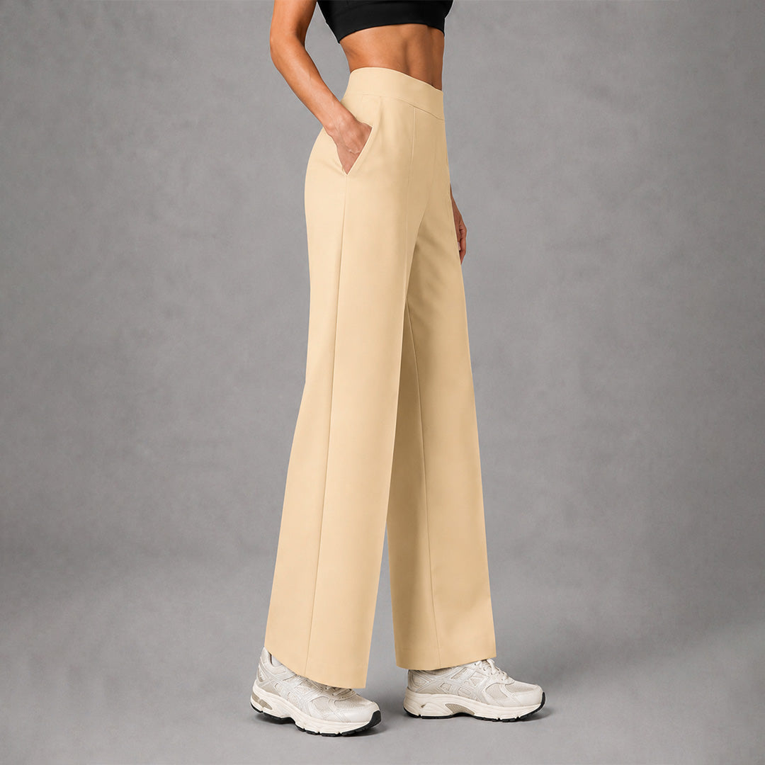 FIREOX Women Wide Leg Trouser, Beige, 2026
