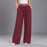 FIREOX Women Wide Leg Trouser, Burgundy, 2026