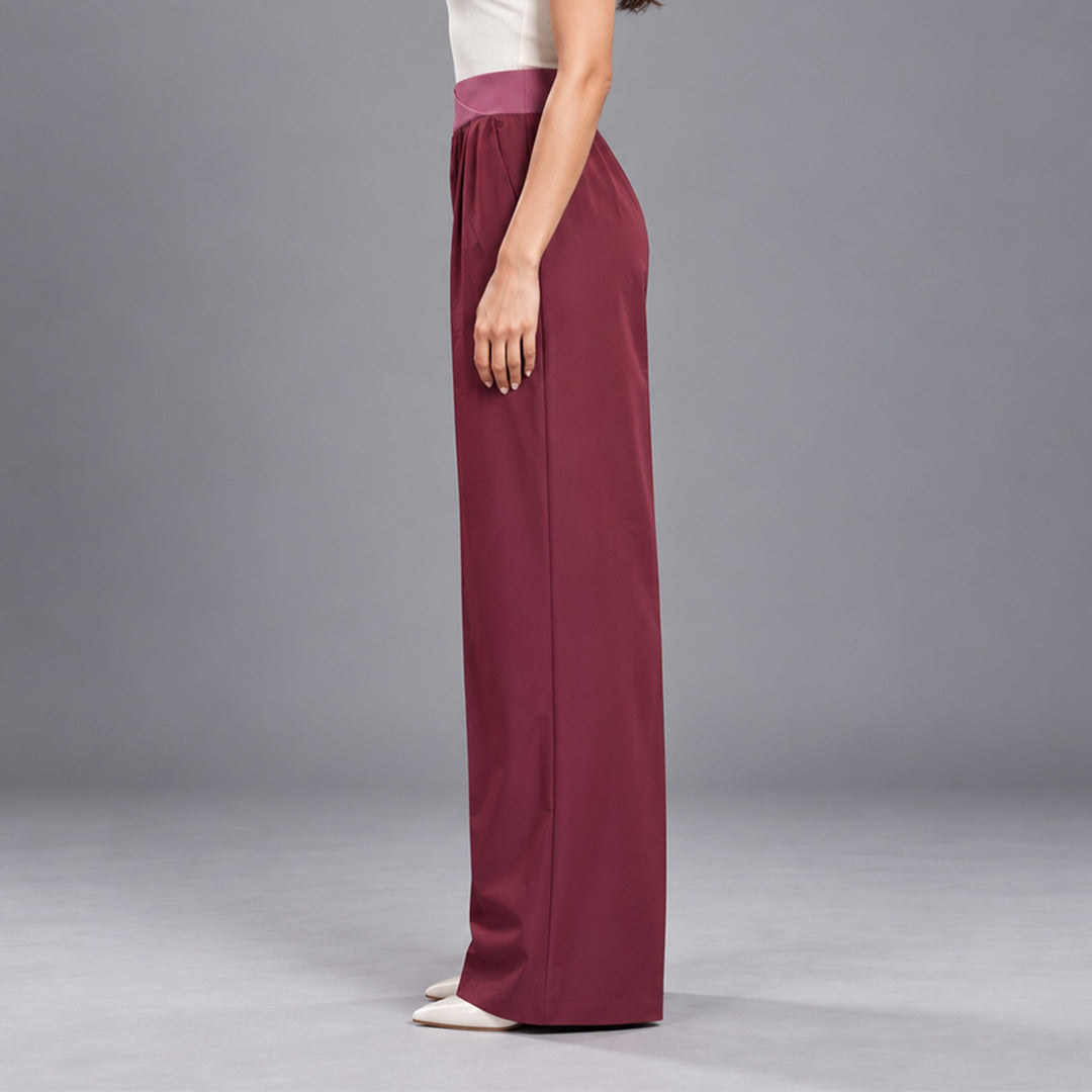 FIREOX Women Wide Leg Trouser, Burgundy, 2026