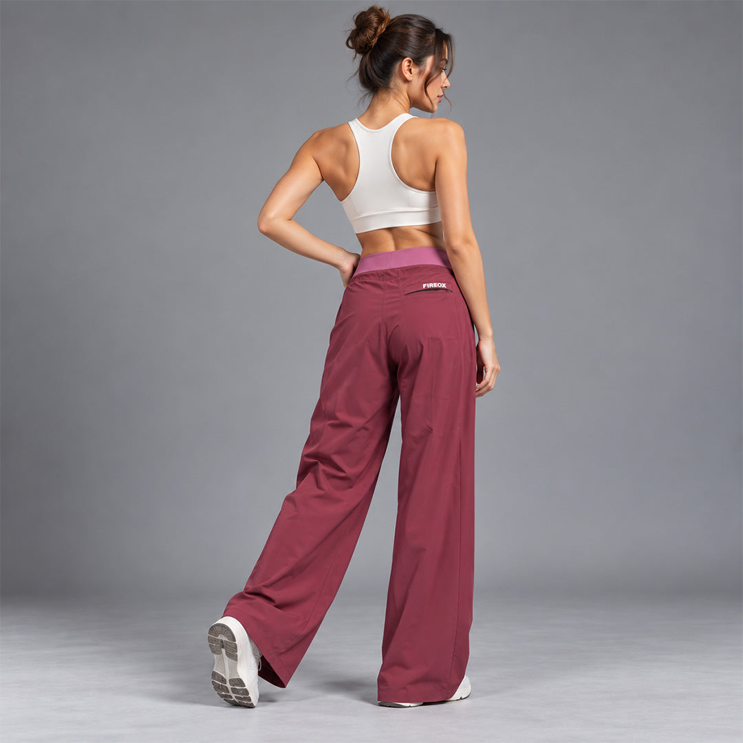 FIREOX Women Wide Leg Trouser, Burgundy, 2026
