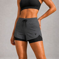 FIREOX Women Double Shorts, Charcoal-1, 2026
