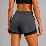 FIREOX Women Double Shorts, Charcoal-1, 2026
