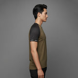 FIREOX Men’s Lycra Interlock Zip-up T-shirt, Olive, 2025