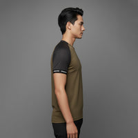 FIREOX Men’s Lycra Interlock Zip-up T-shirt, Olive, 2025