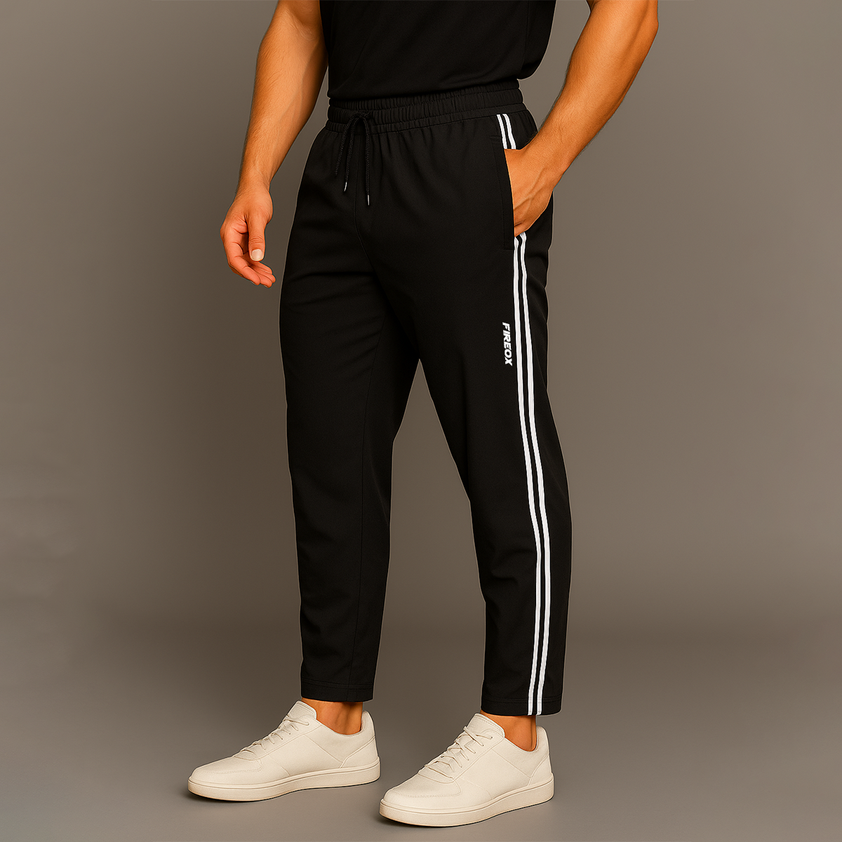 FIREOX MEN Relaxed Fit Trouser, White Black, 2025