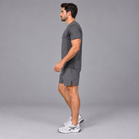 FIREOX Mens Side Slit Hybrid T Shirt, Grey, D1, 2026