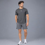 FIREOX Mens Side Slit Hybrid T Shirt, Grey, D1, 2026
