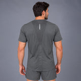 FIREOX Mens Side Slit Hybrid T Shirt, Grey, D1, 2026