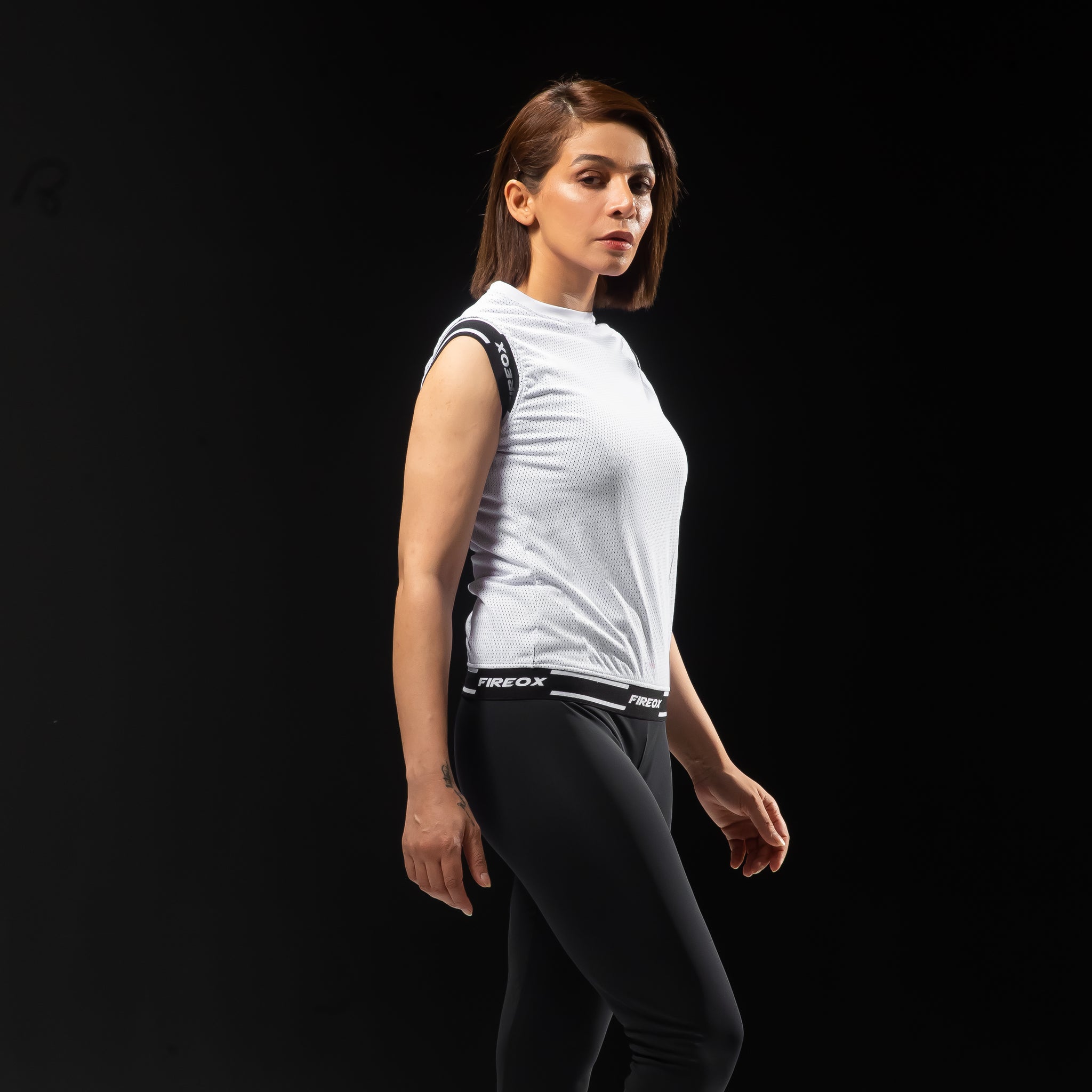 Fireox Activewear Women Tank Top, White, 2024