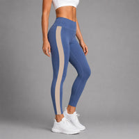 Fireox Activewear Leggings, Purplish Blue Beige