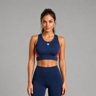 Fireox Sports Bra, Navy Yellow
