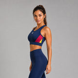 Fireox Sports Bra, Navy Yellow