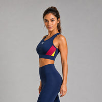 Fireox Sports Bra, Navy Yellow