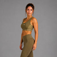 Fireox Sports Bra, Green Beige