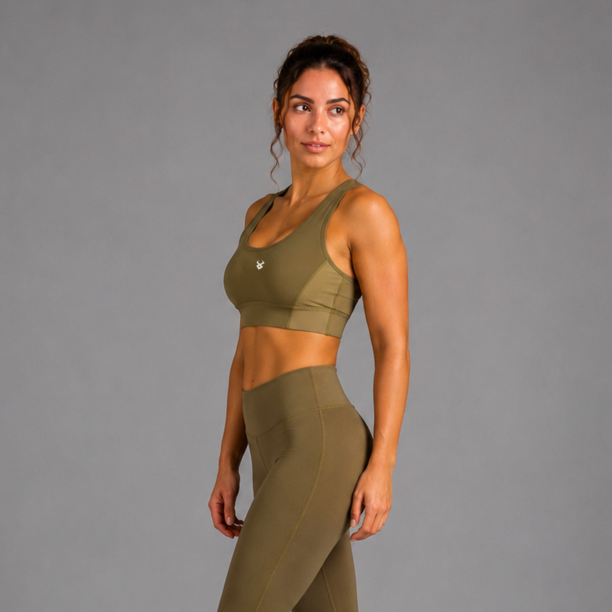 Fireox Sports Bra, Green Beige