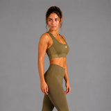 Fireox Sports Bra, Green Beige