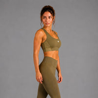 Fireox Sports Bra, Green Beige