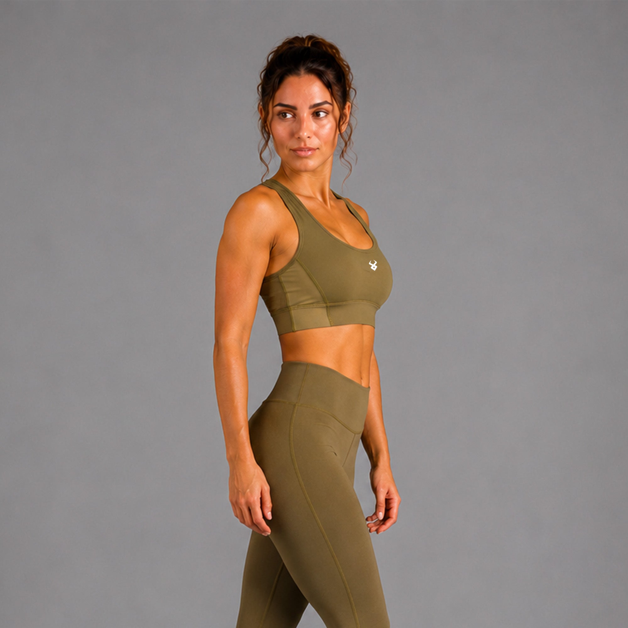 Fireox Sports Bra, Green Beige
