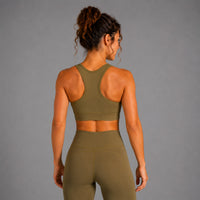 Fireox Sports Bra, Green Beige