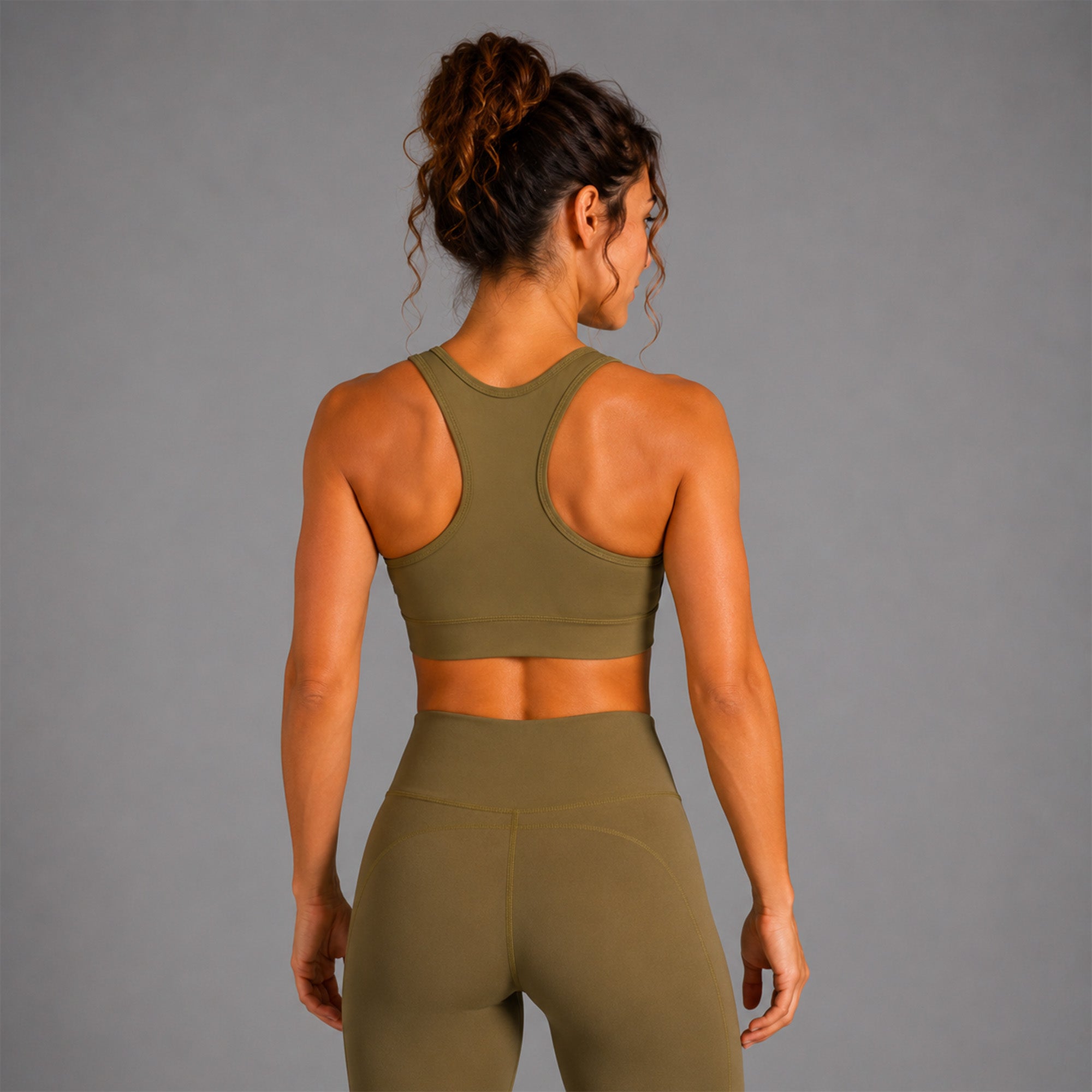 Fireox Sports Bra, Green Beige