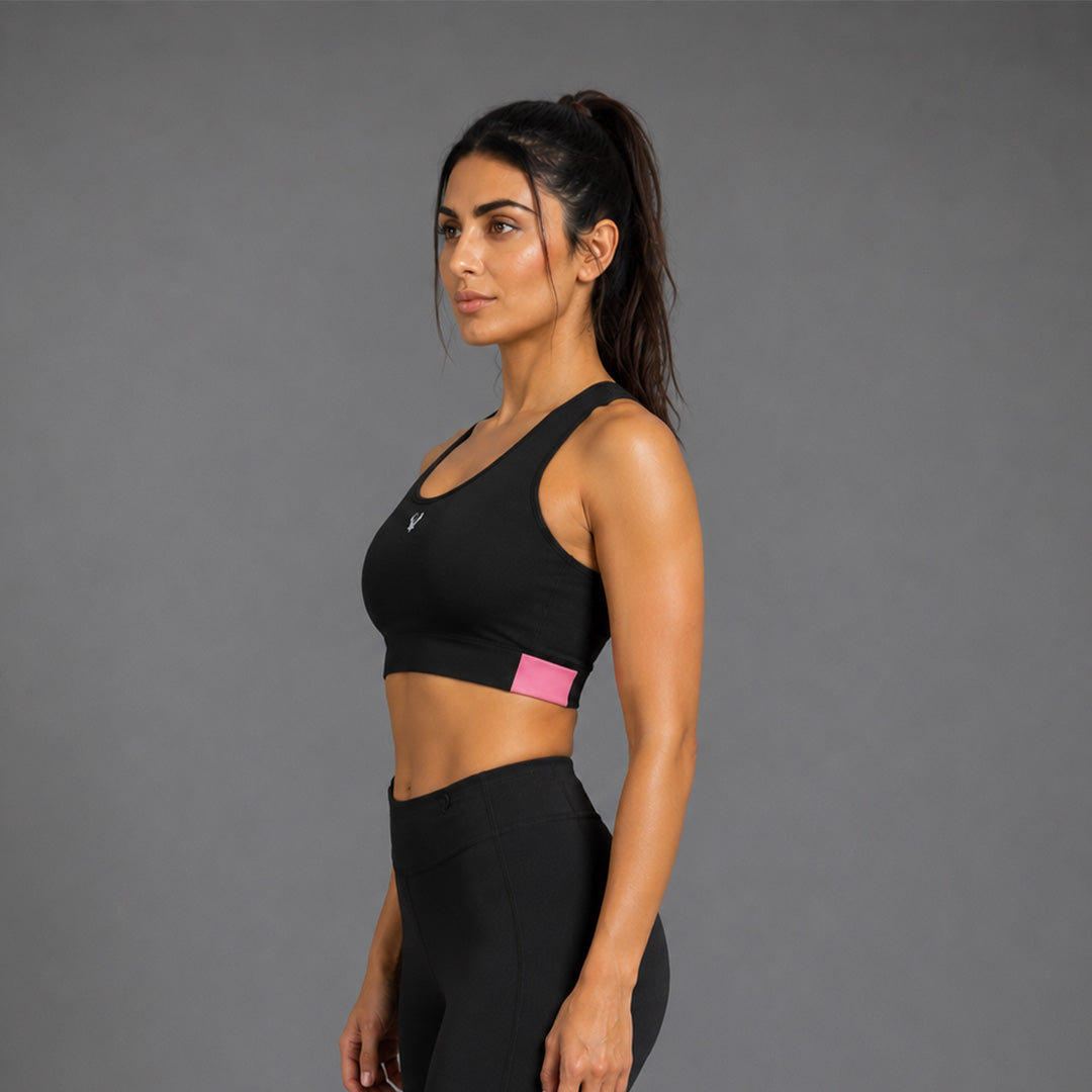 Fireox Sports Bra, Black Pink
