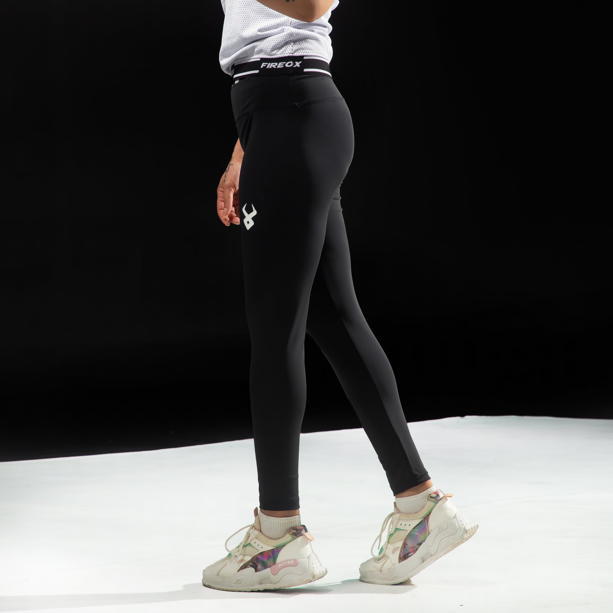 Fireox Activewear Women Leggings, Black