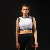 Fireox Activewear Women Crop Top 2.0, White Black, 2024