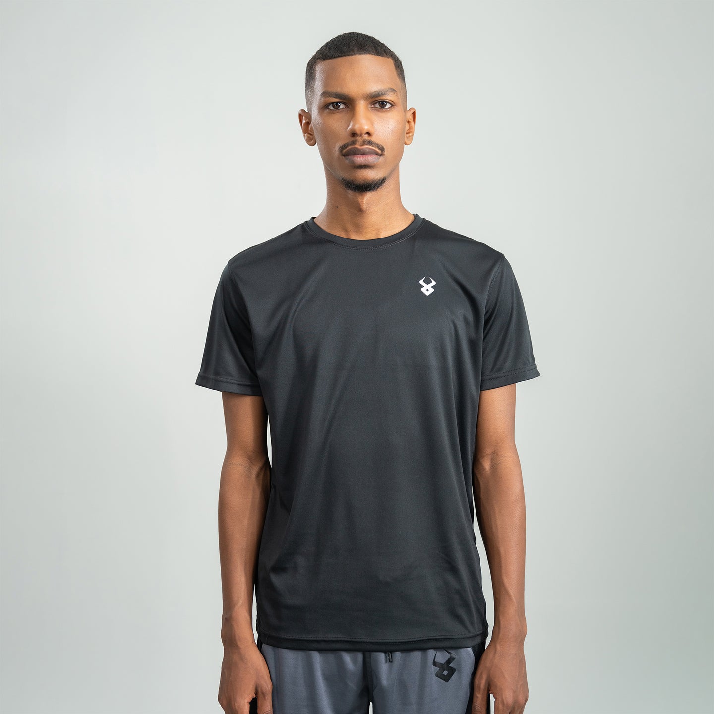 FIREOX Men’s Side Slit Hybrid T Shirt, Black & Grey , D2, 2025