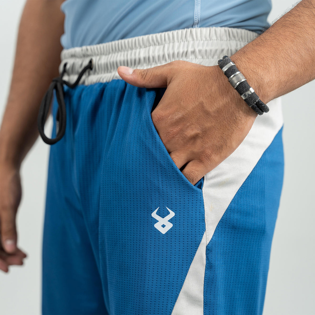 FIREOX Activewear Lycra Mesh Compression Shorts, Petroleum Grey, D1, 2025