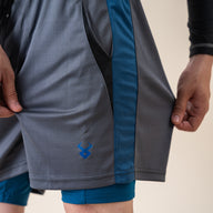 FIREOX Activewear Compression Shorts, Charcoal Petroleum, D4, 2025