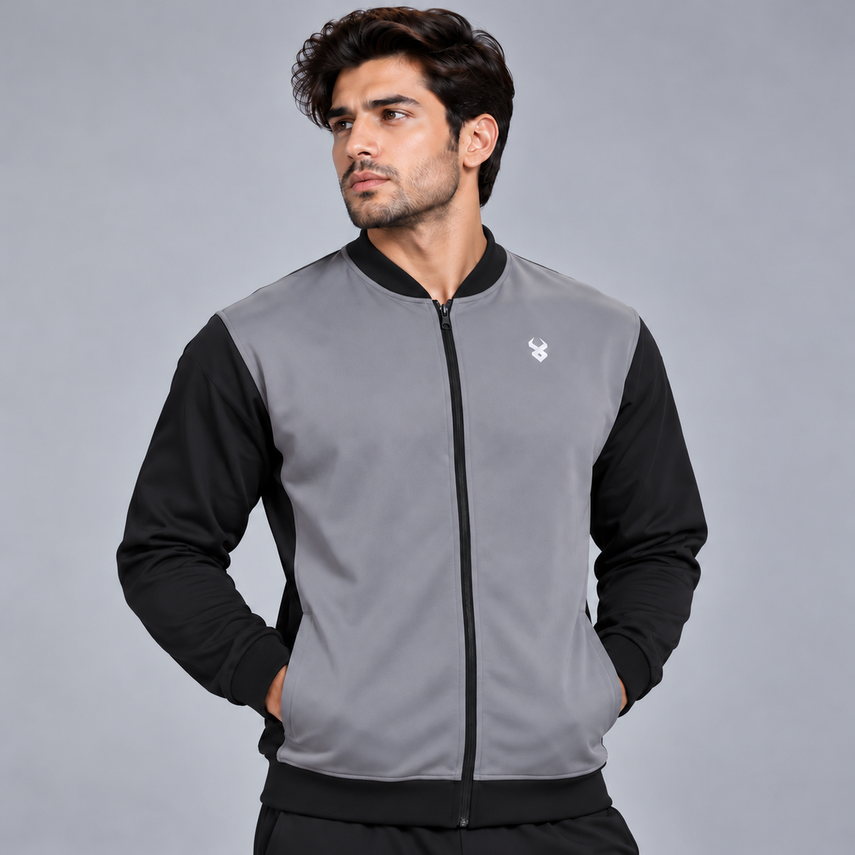 FIREOX MEN Baseball Jacket , Grey, 2026