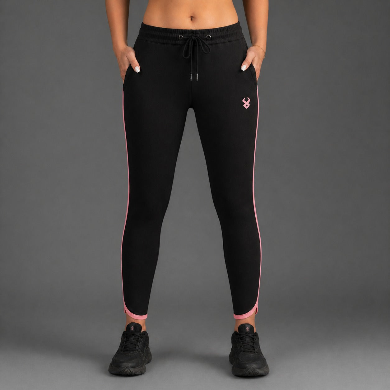FIREOX Women Activewear Trouser, Black Pink
