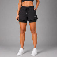 FIREOX Women Double Shorts, Black-1, 2026