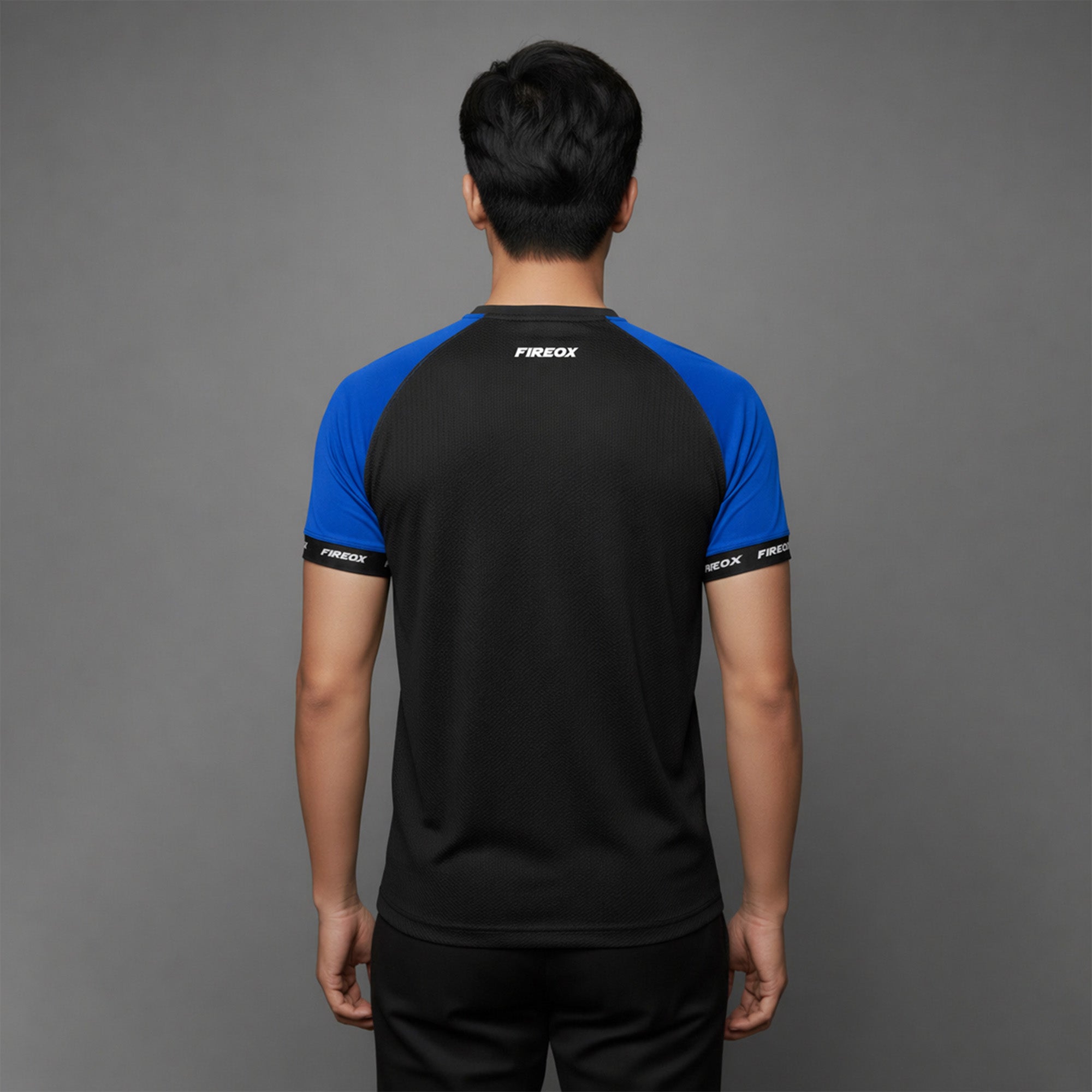 FIREOX Men’s Lycra Interlock Zip-Up T-Shirt – Royal Blue, 2025