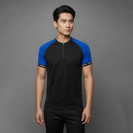 FIREOX Men’s Lycra Interlock Zip-Up T-Shirt – Royal Blue, 2025