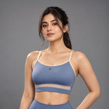 Fireox Sports Bra, Purplish Blue Beige