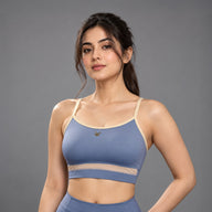 Fireox Sports Bra, Purplish Blue Beige