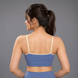 Fireox Sports Bra, Purplish Blue Beige