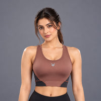 Fireox Sports Bra, Dark Brown Black