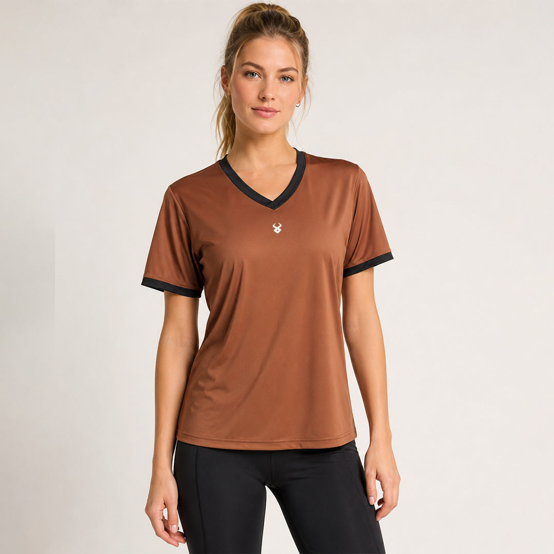 Fireox Women Training T-Shirt, Brown-1, 2026