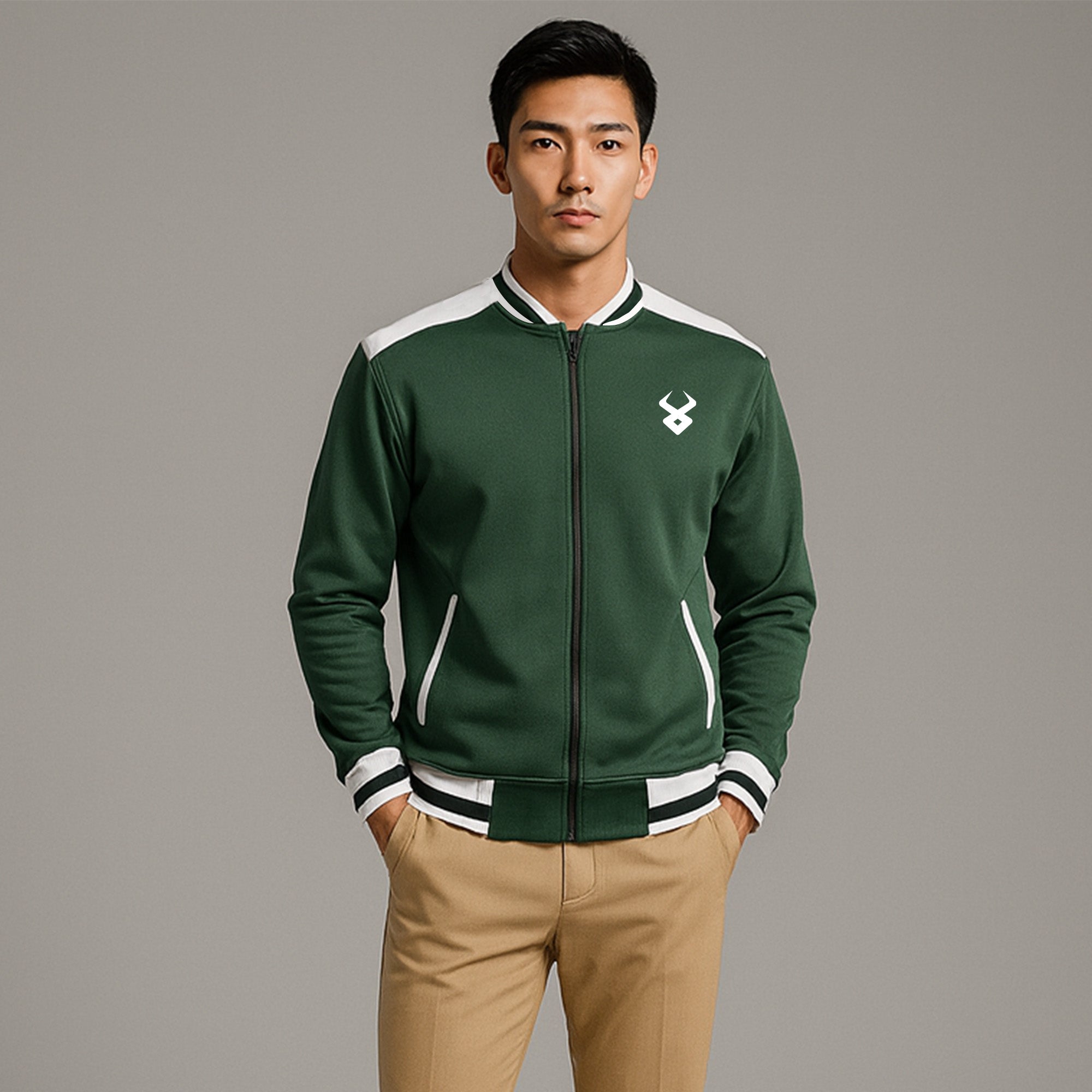 FIREOX MEN Zipper Jacket , Green White, 2025